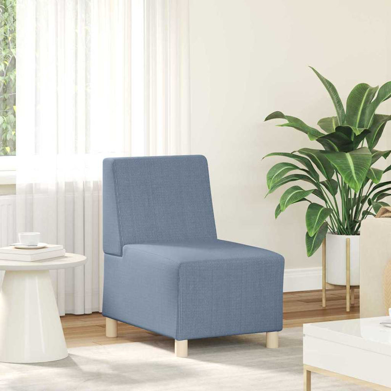 vidaXL kék kordbársony szövet karfa nélküli kanapészék 55 cm