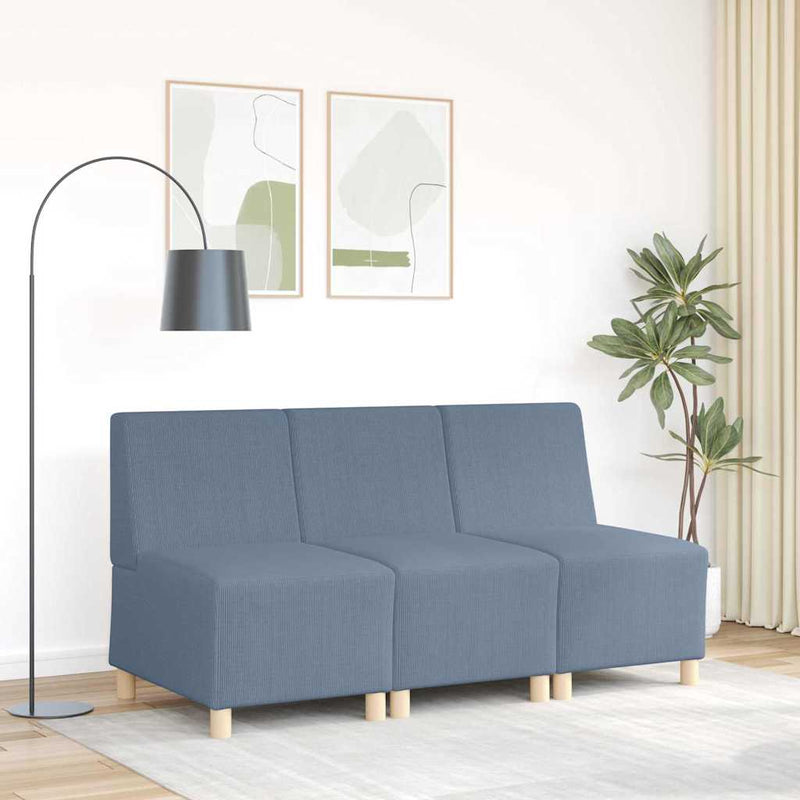 vidaXL kék kordbársony szövet karfa nélküli kanapészék 55 cm