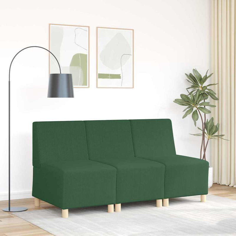 vidaXL dzsungel zöld kordbársony szövet karfa nélküli kanapészék 55 cm