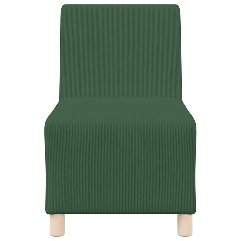 vidaXL dzsungel zöld kordbársony szövet karfa nélküli kanapészék 55 cm