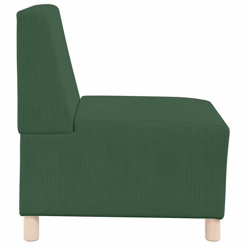 vidaXL dzsungel zöld kordbársony szövet karfa nélküli kanapészék 55 cm