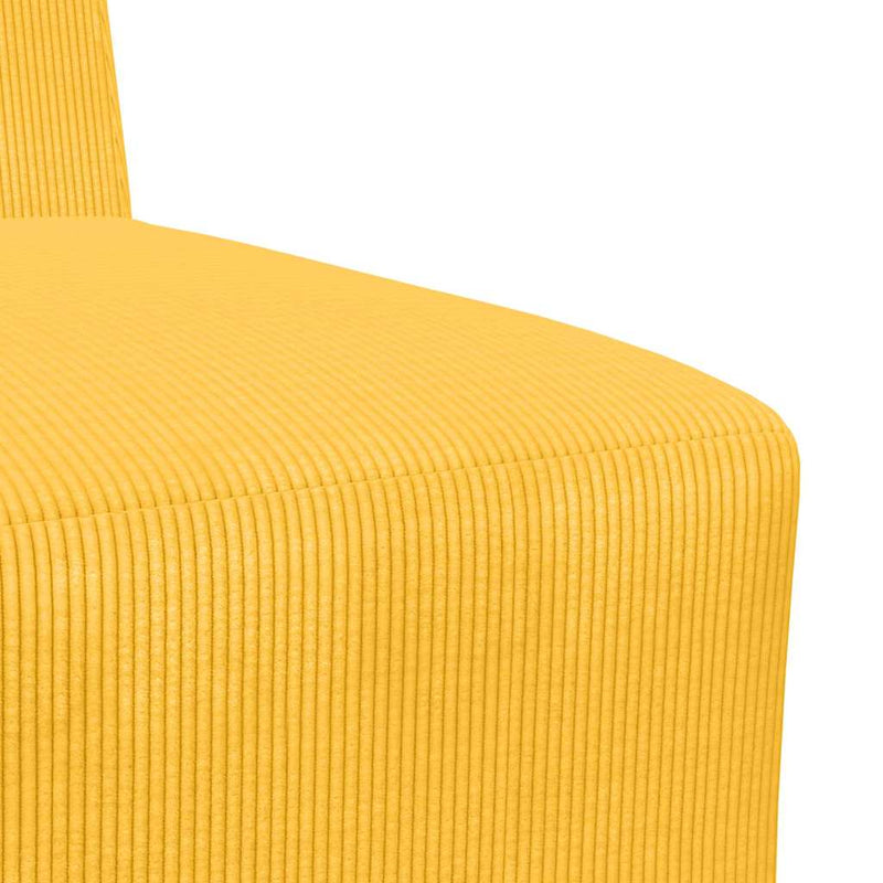 vidaXL világossárga kordbársony szövet karfa nélküli kanapészék 60 cm