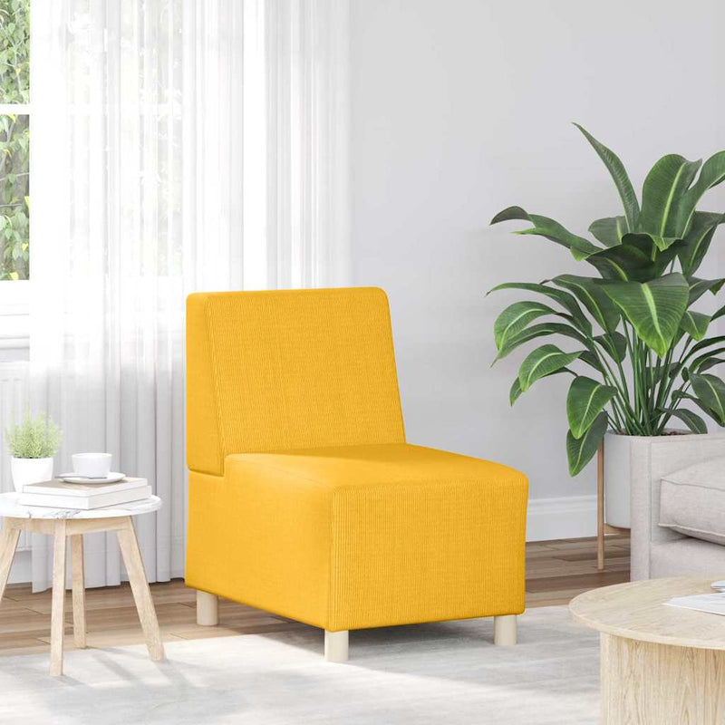 vidaXL világossárga kordbársony szövet karfa nélküli kanapészék 60 cm