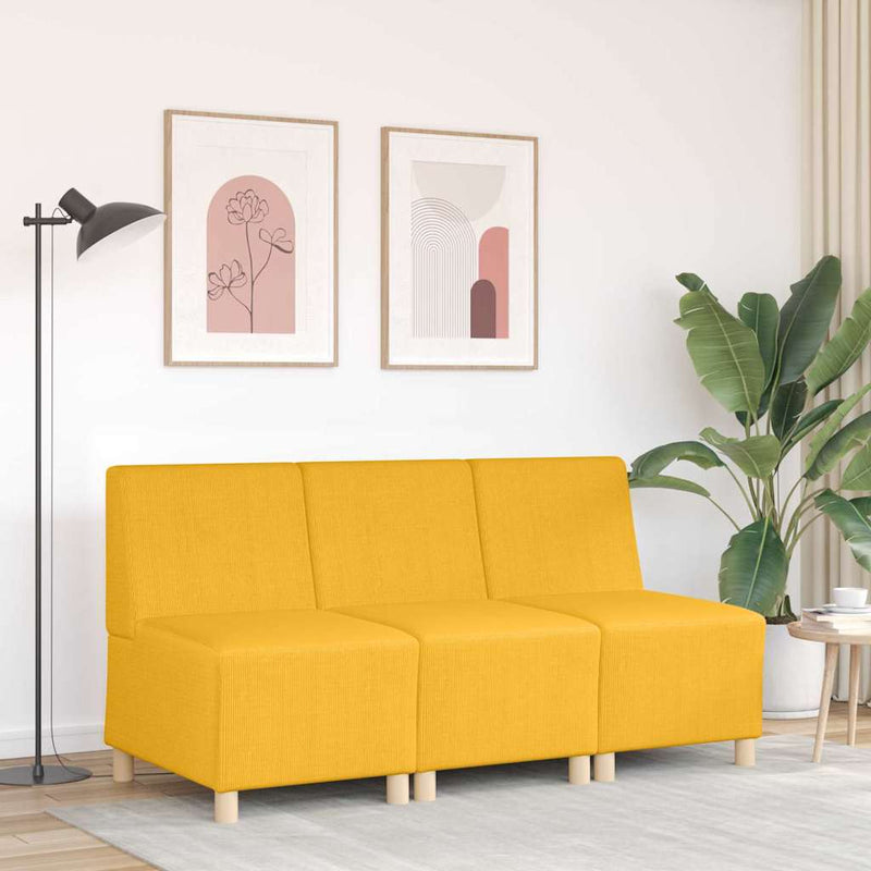 vidaXL világossárga kordbársony szövet karfa nélküli kanapészék 60 cm