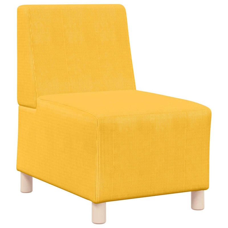 vidaXL világossárga kordbársony szövet karfa nélküli kanapészék 60 cm