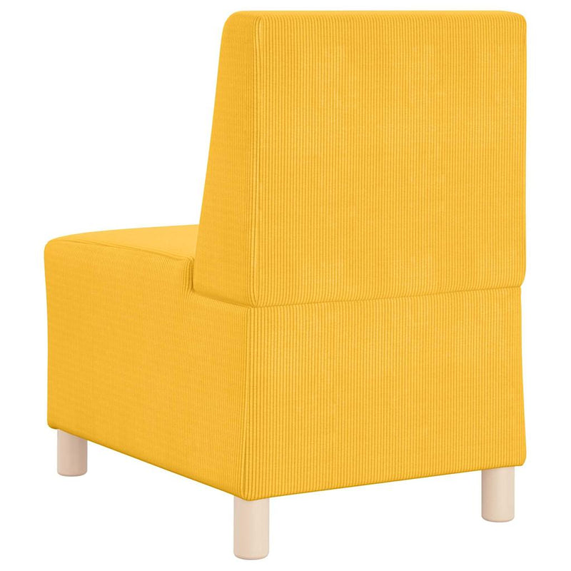 vidaXL világossárga kordbársony szövet karfa nélküli kanapészék 60 cm