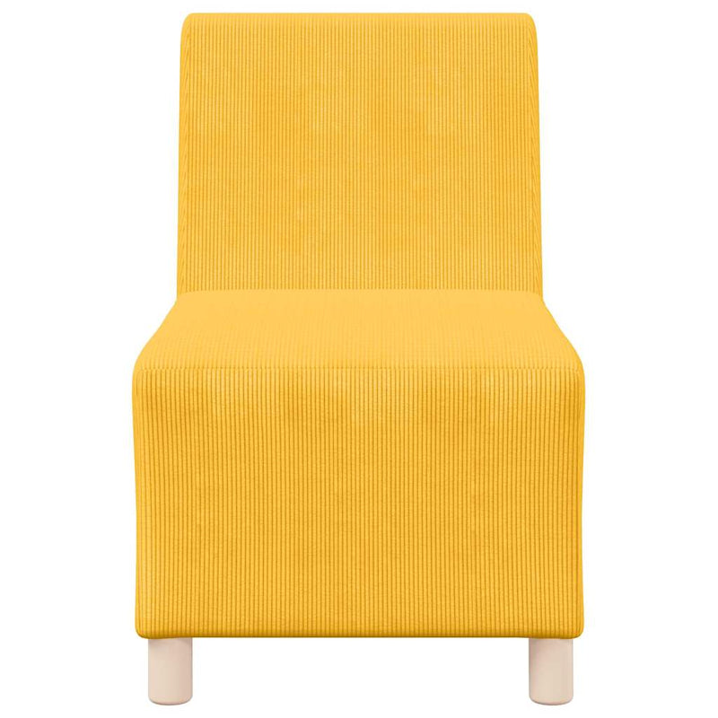 vidaXL világossárga kordbársony szövet karfa nélküli kanapészék 60 cm