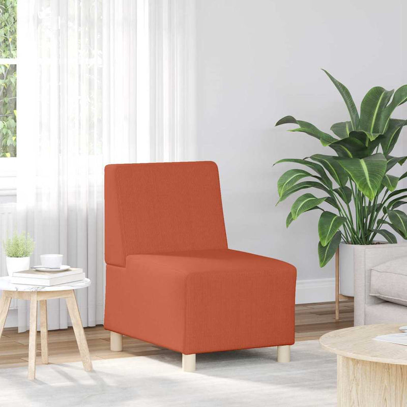 vidaXL narancssárga kordbársony szövet karfa nélküli kanapészék 55 cm