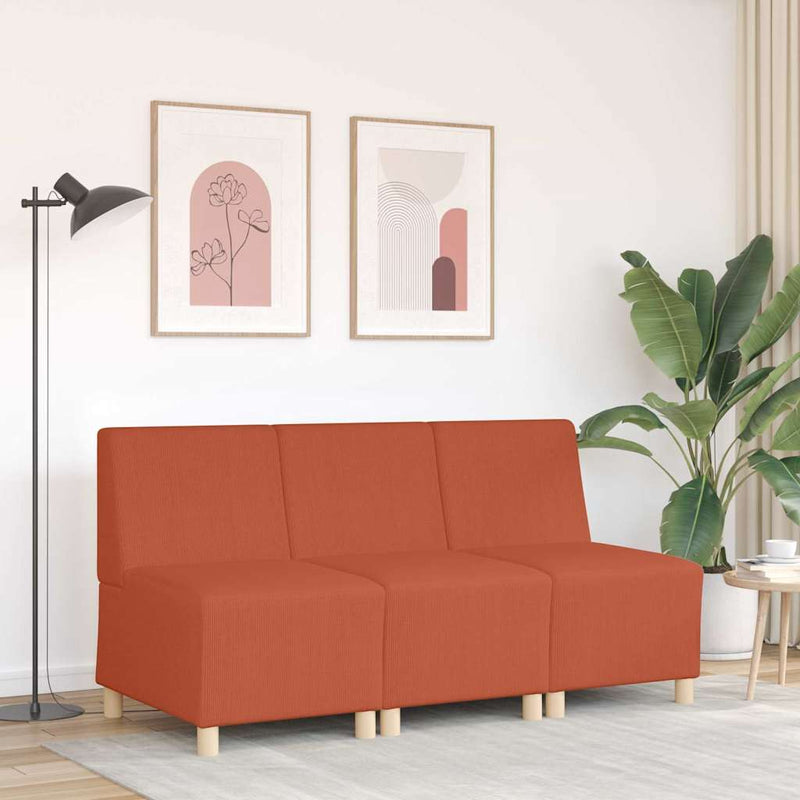 vidaXL narancssárga kordbársony szövet karfa nélküli kanapészék 55 cm
