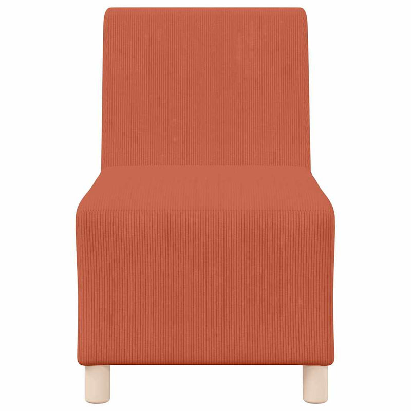 vidaXL narancssárga kordbársony szövet karfa nélküli kanapészék 55 cm