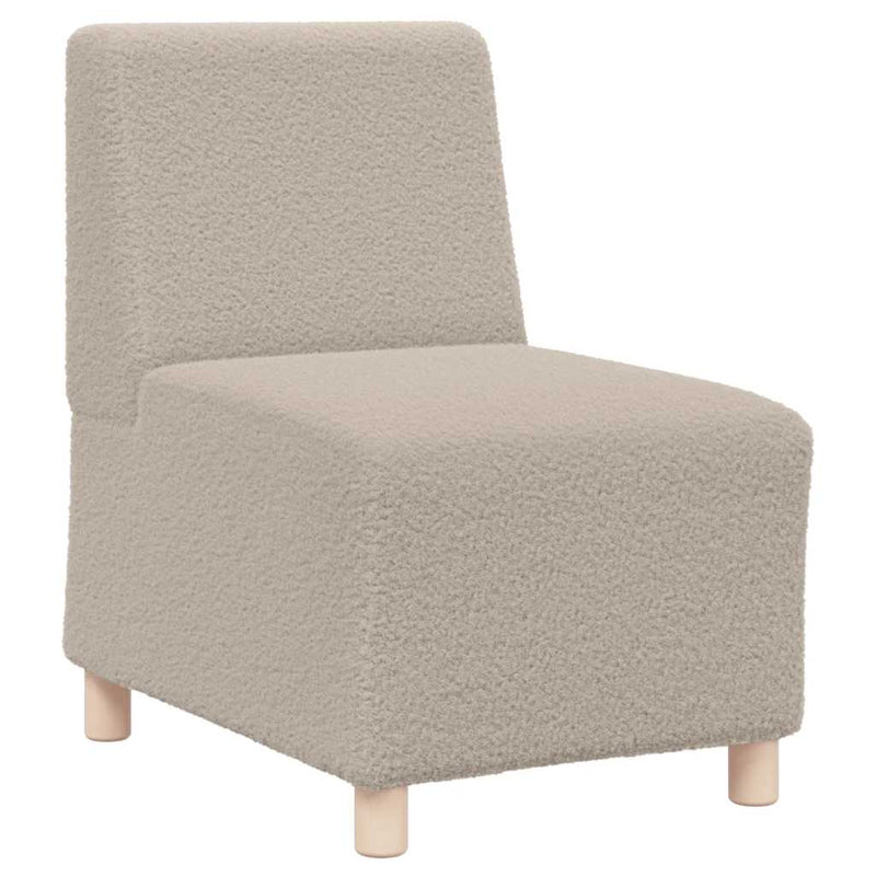 vidaXL moduláris kanapéegység karfa nélkül, világosszürke, göndör, gyapjúszerű szövetből, 55 cm