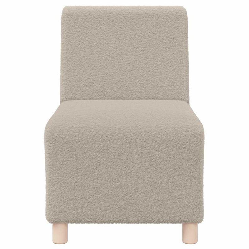 vidaXL moduláris kanapéegység karfa nélkül, világosszürke, göndör, gyapjúszerű szövetből, 55 cm