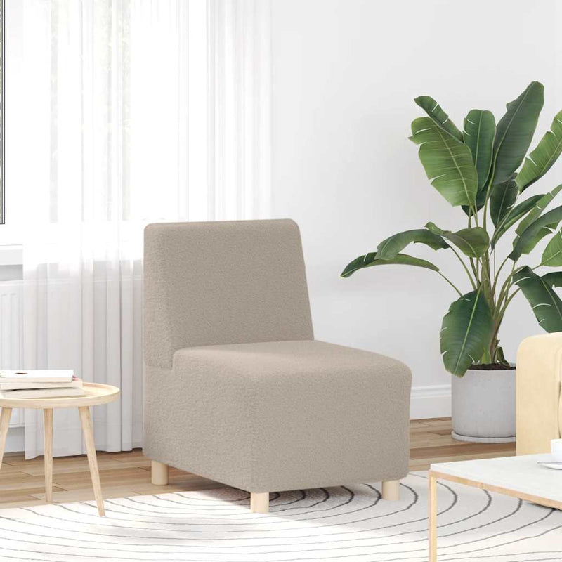 vidaXL moduláris kanapéegység karfa nélkül, világosszürke, göndör, gyapjúszerű szövetből, 55 cm