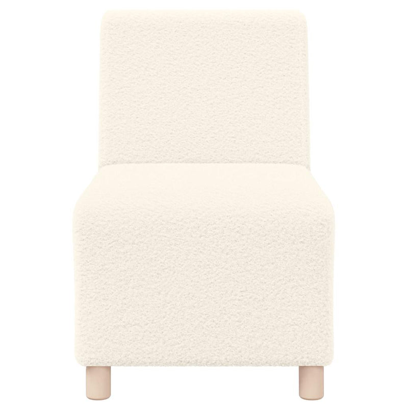 vidaXL moduláris kanapéegység karfa nélkül, krémszínű, göndör, gyapjúszerű szövetből, 55 cm
