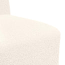 vidaXL moduláris kanapéegység karfa nélkül, krémszínű, göndör, gyapjúszerű szövetből, 55 cm