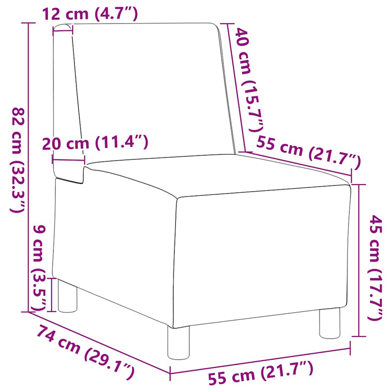 vidaXL moduláris kanapéegység karfa nélkül, krémszínű, göndör, gyapjúszerű szövetből, 55 cm