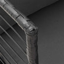 vidaXL 2 db fekete polyrattan kerti szék párnával