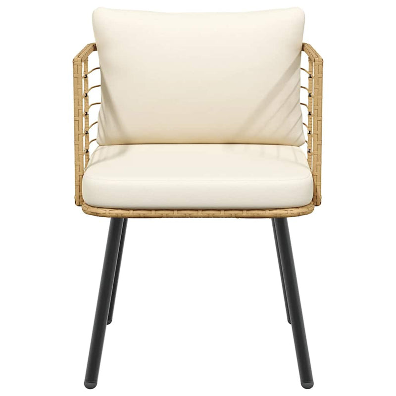 vidaXL 2 db természetes polyrattan kerti szék párnákkal