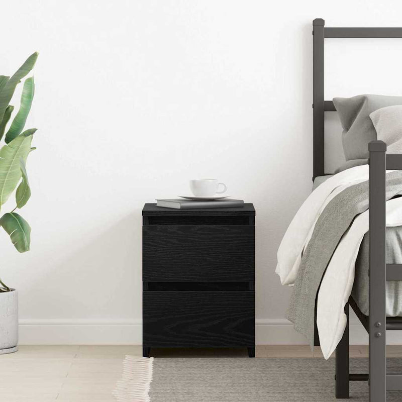 vidaXL Éjjeliszekrény fiókkal Musta tammi 30 x 30 x 40 cm Faanyag