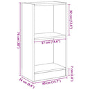 vidaXL fekete tölgy szerelt fa könyvespolc 40x24x76 cm