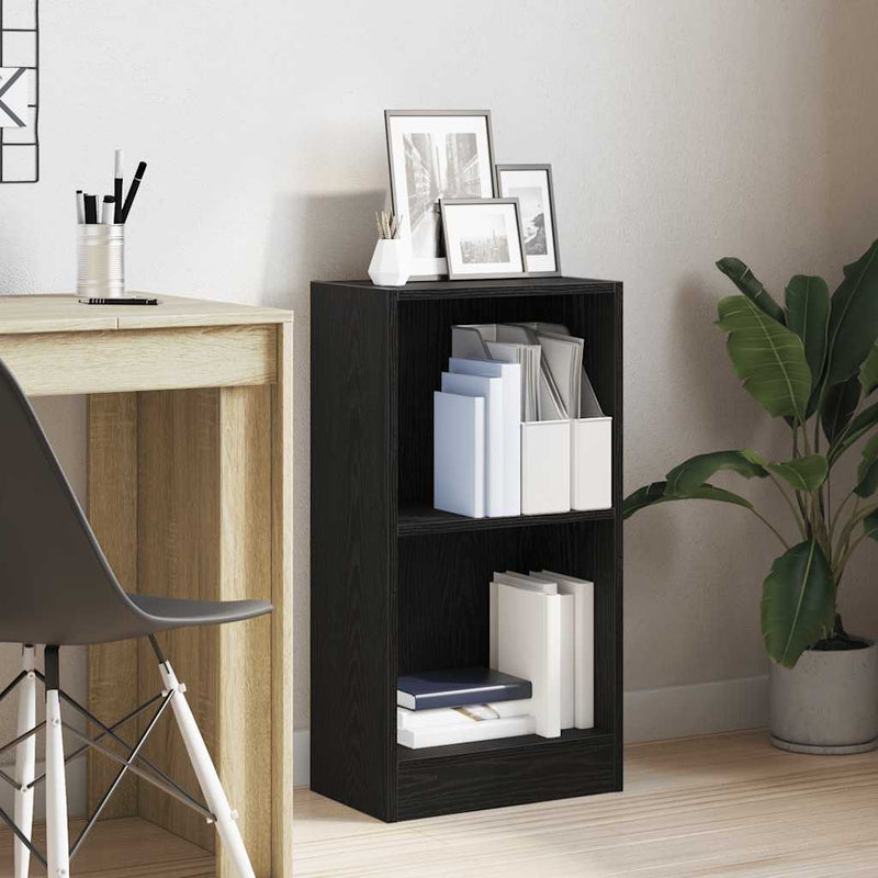 vidaXL fekete tölgy szerelt fa könyvespolc 40x24x76 cm