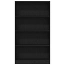 vidaXL 4 szintes fekete tölgy szerelt fa könyvespolc 80x24x143 cm