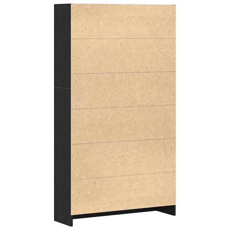 vidaXL 4 szintes fekete tölgy szerelt fa könyvespolc 80x24x143 cm