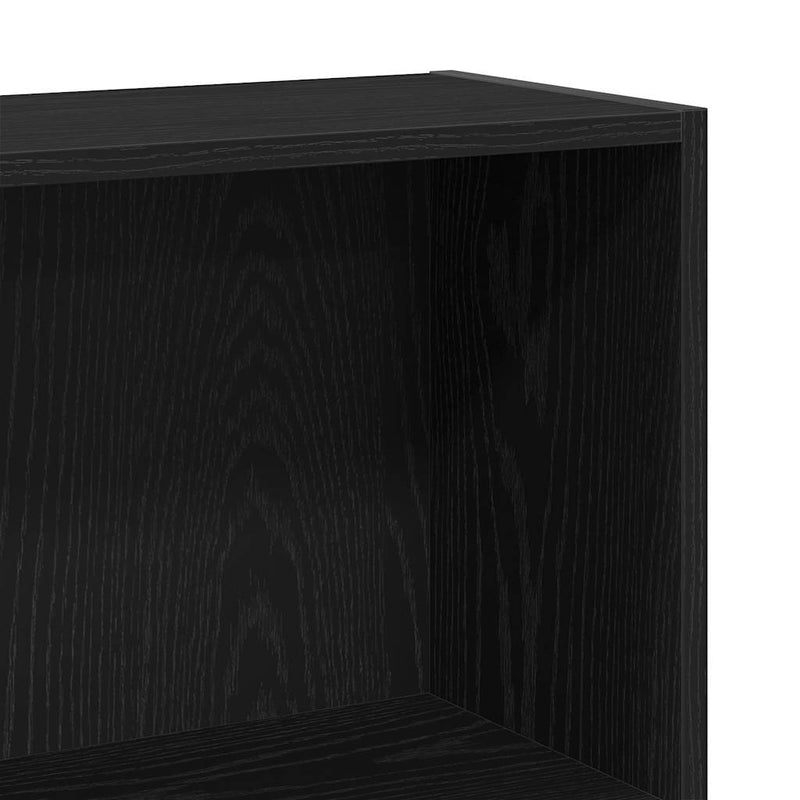 vidaXL 4 szintes fekete tölgy szerelt fa könyvespolc 80x24x143 cm