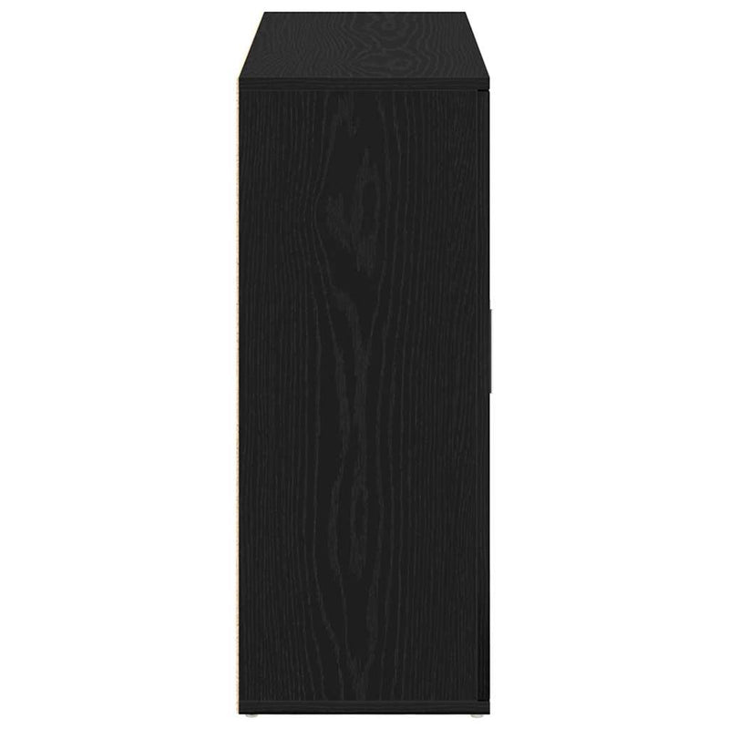 vidaXL fekete tölgyfa tálalószekrény 91 x 29,5 x 75 cm