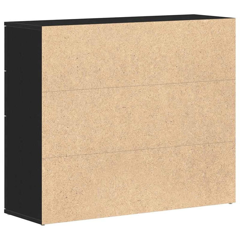 vidaXL fekete tölgyfa tálalószekrény 91 x 29,5 x 75 cm