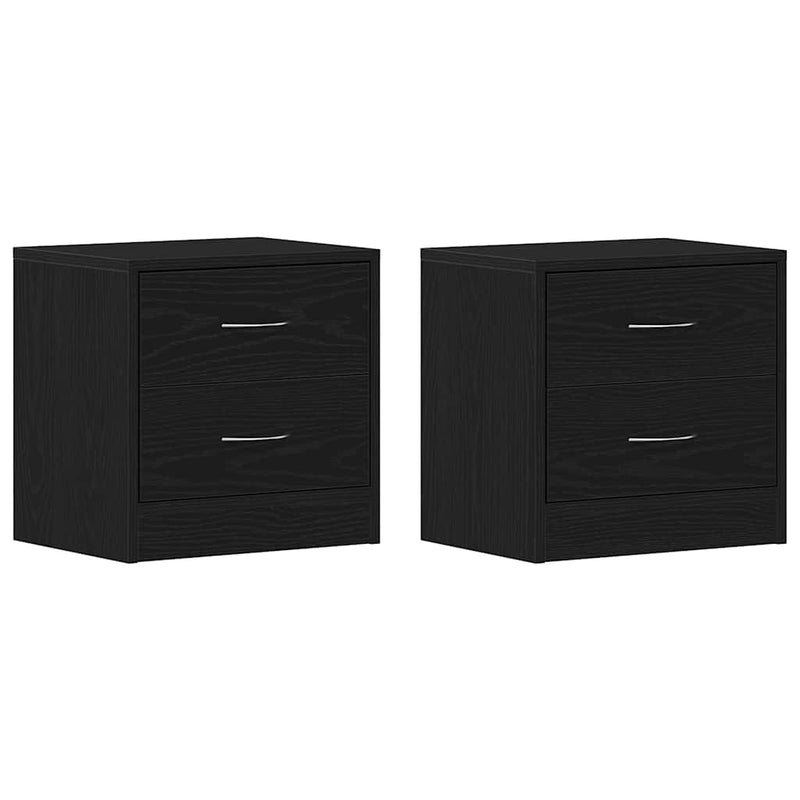 vidaXL 2 db fekete tölgyszínű szerelt fa éjjeliszekrény 40x30x40 cm