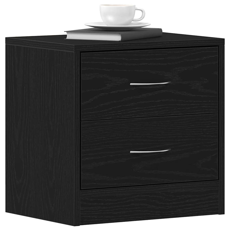 vidaXL 2 db fekete tölgyszínű szerelt fa éjjeliszekrény 40x30x40 cm