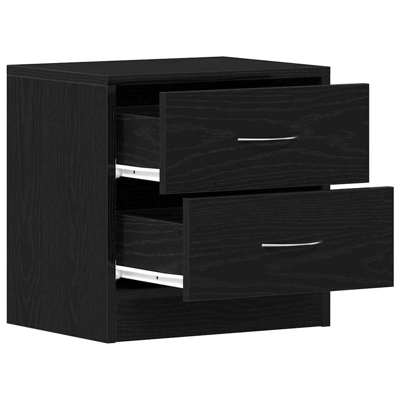 vidaXL 2 db fekete tölgyszínű szerelt fa éjjeliszekrény 40x30x40 cm