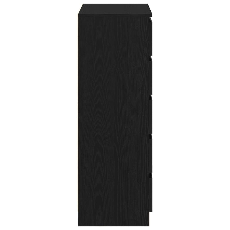 vidaXL fekete tölgy szerelt fa fiókos szekrény 60 x 36 x 103 cm