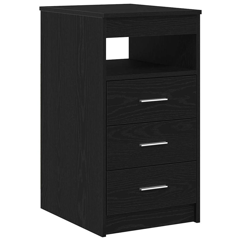 vidaXL fekete tölgy szerelt fa fiókos szekrény 40 x 50 x 76 cm