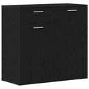 vidaXL fekete tölgy forgácslap tálalószekrény 80 x 36 x 75 cm