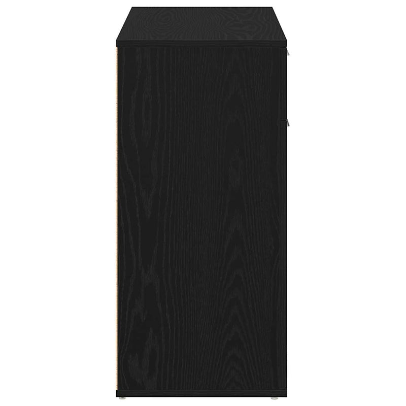 vidaXL fekete tölgy forgácslap tálalószekrény 80 x 36 x 75 cm