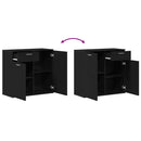 vidaXL fekete tölgy forgácslap tálalószekrény 80 x 36 x 75 cm