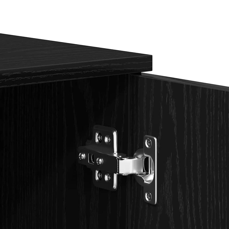 vidaXL fekete tölgy forgácslap tálalószekrény 80 x 36 x 75 cm