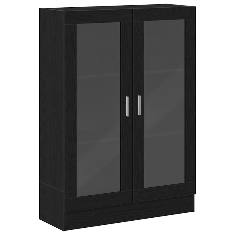 vidaXL fekete tölgy színű szerelt fa könyvszekrény 82,5x30,5x115 cm