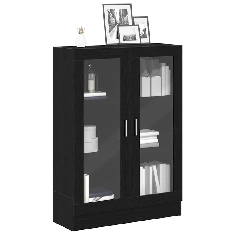vidaXL fekete tölgy színű szerelt fa könyvszekrény 82,5x30,5x115 cm