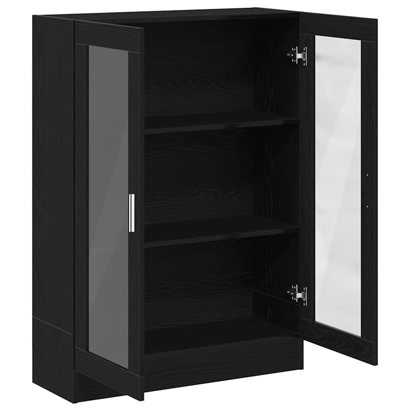 vidaXL fekete tölgy színű szerelt fa könyvszekrény 82,5x30,5x115 cm