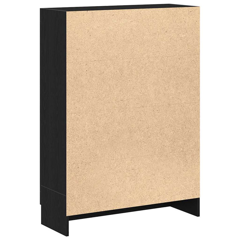 vidaXL fekete tölgy színű szerelt fa könyvszekrény 82,5x30,5x115 cm