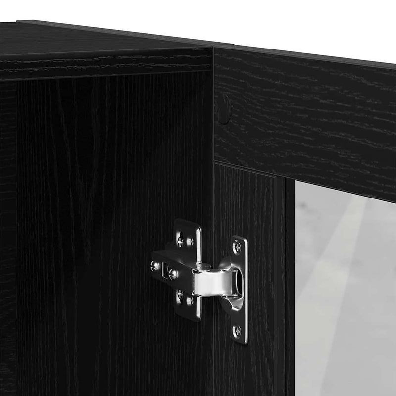 vidaXL fekete tölgy színű szerelt fa könyvszekrény 82,5x30,5x115 cm