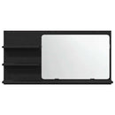 vidaXL fekete tölgyfa fürdőszobai tükrös szekrény 90 x 11 x 45 cm