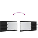 vidaXL fekete tölgyfa fürdőszobai tükrös szekrény 90 x 11 x 45 cm