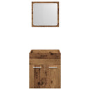 vidaXL 2 részes antik fa színű szerelt fa fürdőszobai bútorszett