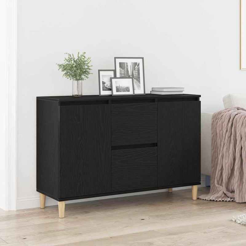 vidaXL Széf fiókkal Fekete 101 x 35 x 60 cm Faanyag
