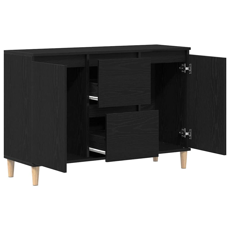 vidaXL Széf fiókkal Fekete 101 x 35 x 60 cm Faanyag