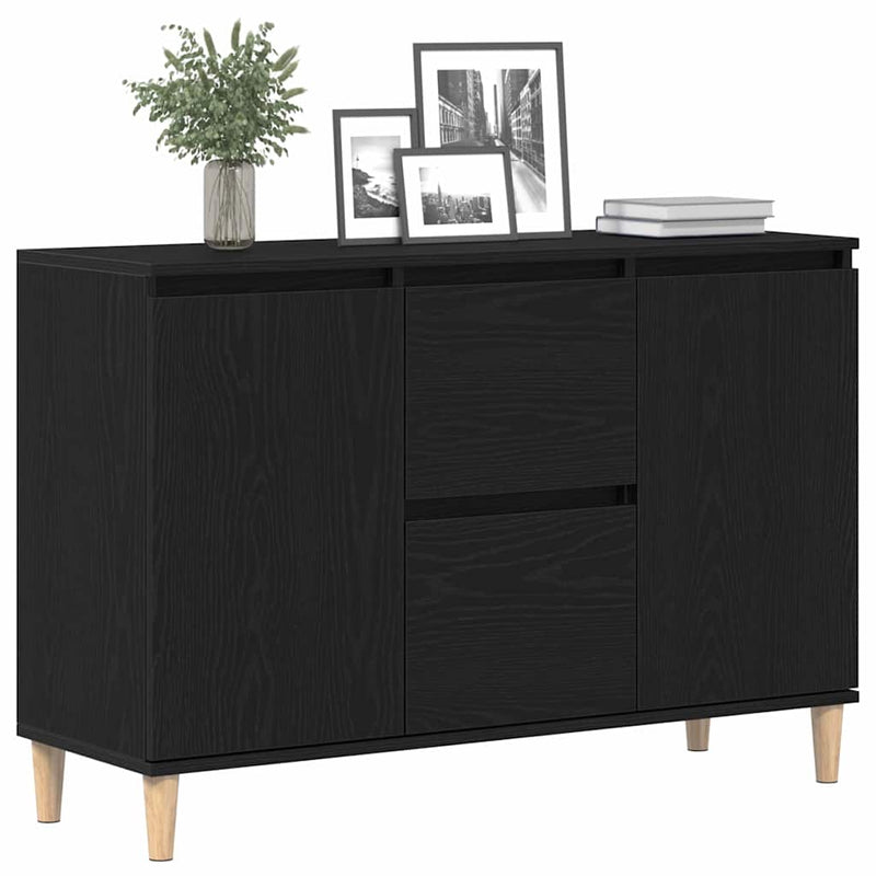 vidaXL Széf fiókkal Fekete 101 x 35 x 60 cm Faanyag